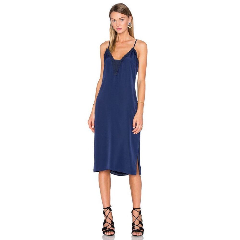 House of Harlow x Revolve Stella Deep V Slip Dress in Navy